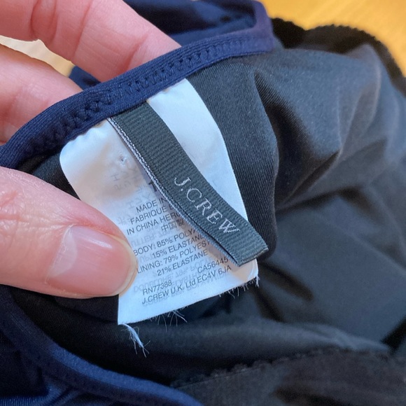 J CREW 10 Navy Blue Scoop Back Ruffled Strap One-Piece Bathing Suit Swimsuit - Picture 7 of 8